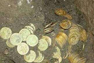 地下金属探测器 探测到的古币
